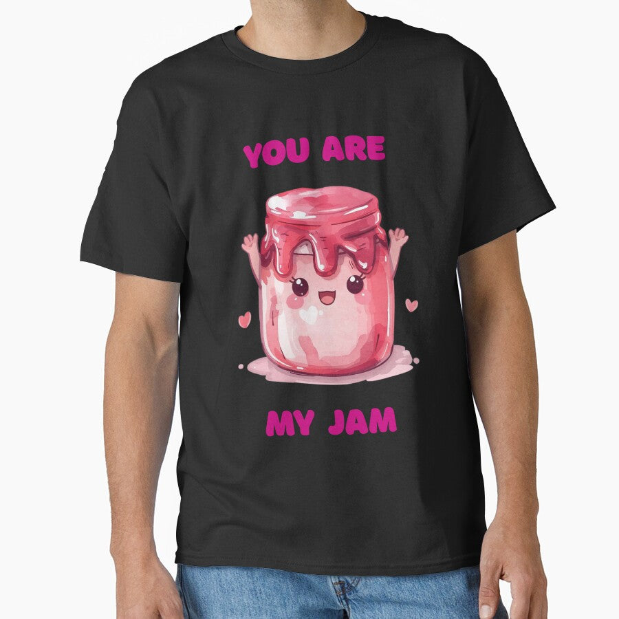 You Are My Jam Cute Strawberry Jam Jar Pun Valentine Love Design by LintonGriffin