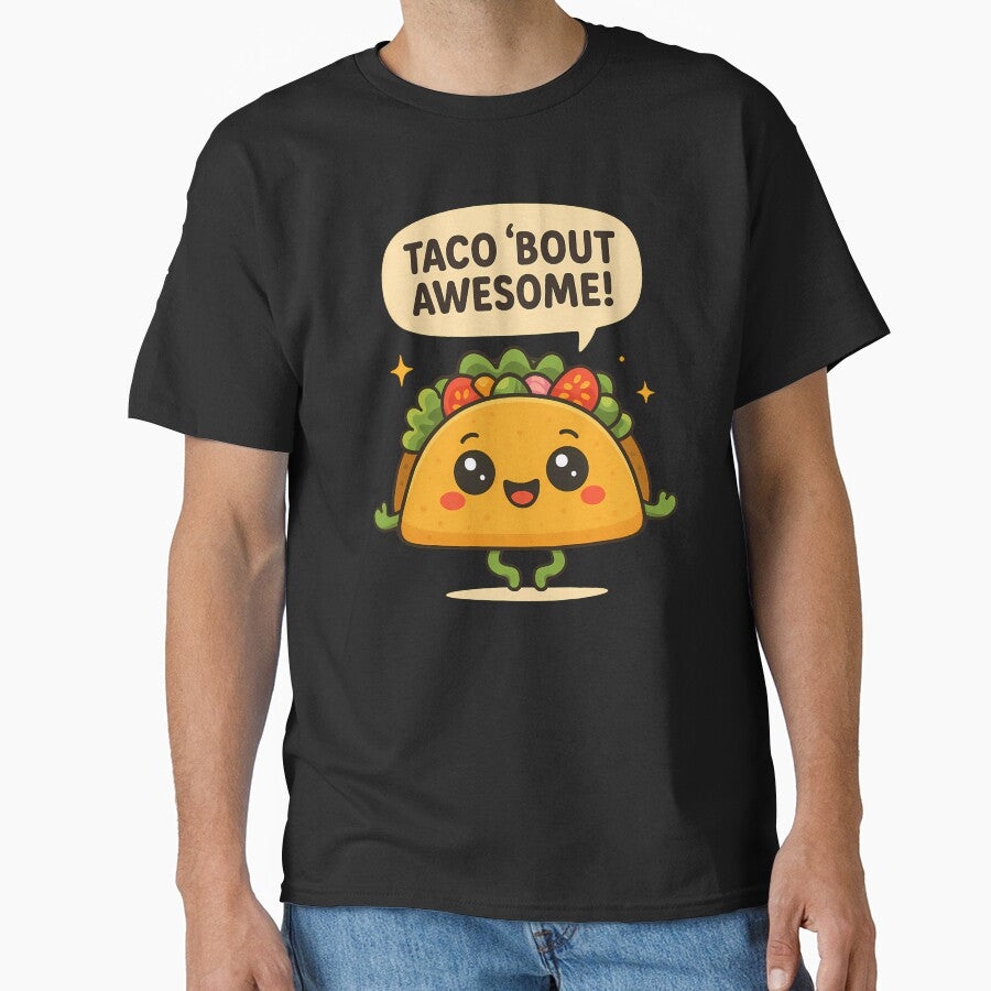 Taco ‘Bout Awesome Funny Kawaii Taco Pun Design by The Wonder cabinet