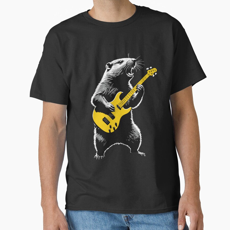 Groundhog playing golden guitar by MindFrank
