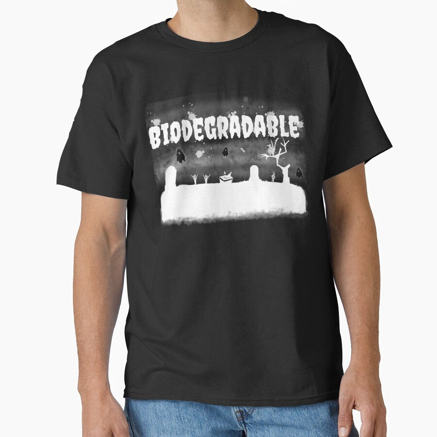 Biodegradable White Print by Rad Cat Apparel
