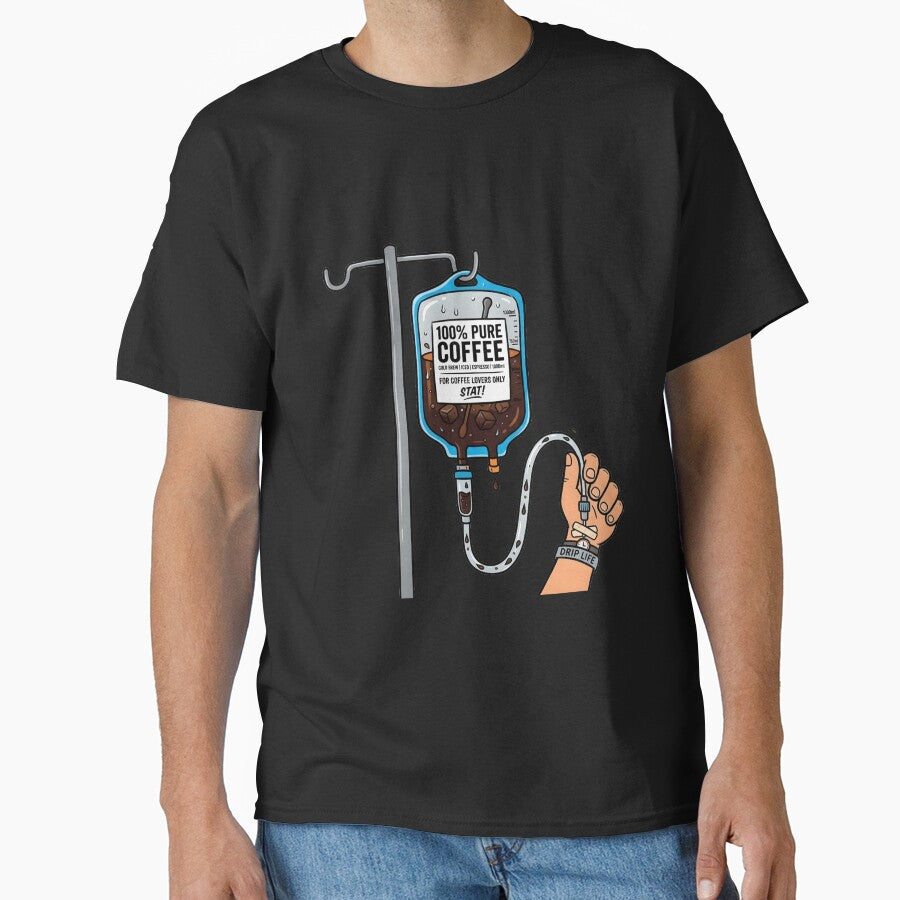 100% Pure Coffee - Funny IV Coffee Bag Medical Parody Design by WowDezign