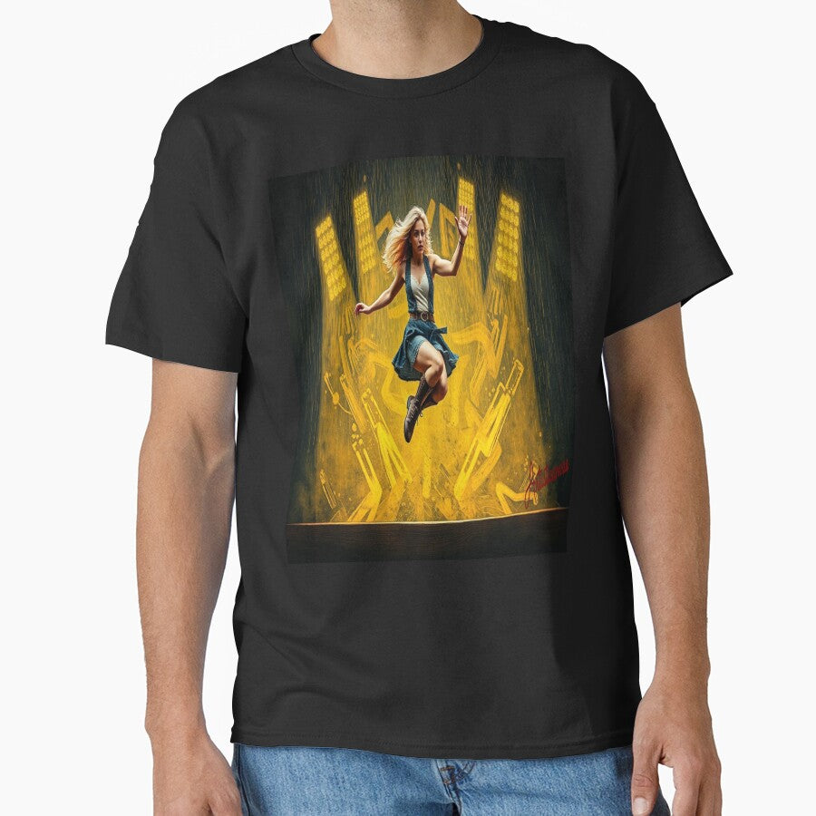 Amy Taylor Explosive Punk Jump Golden Lights by Artisticanvas