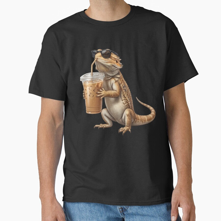Funny Bearded Dragon Drinking Iced Coffee Meme Bearded Dragon Lover by TerryConnells