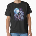 Three Opossums Howling at the Moon Funny Possum T-Shirt by SiloPressCo