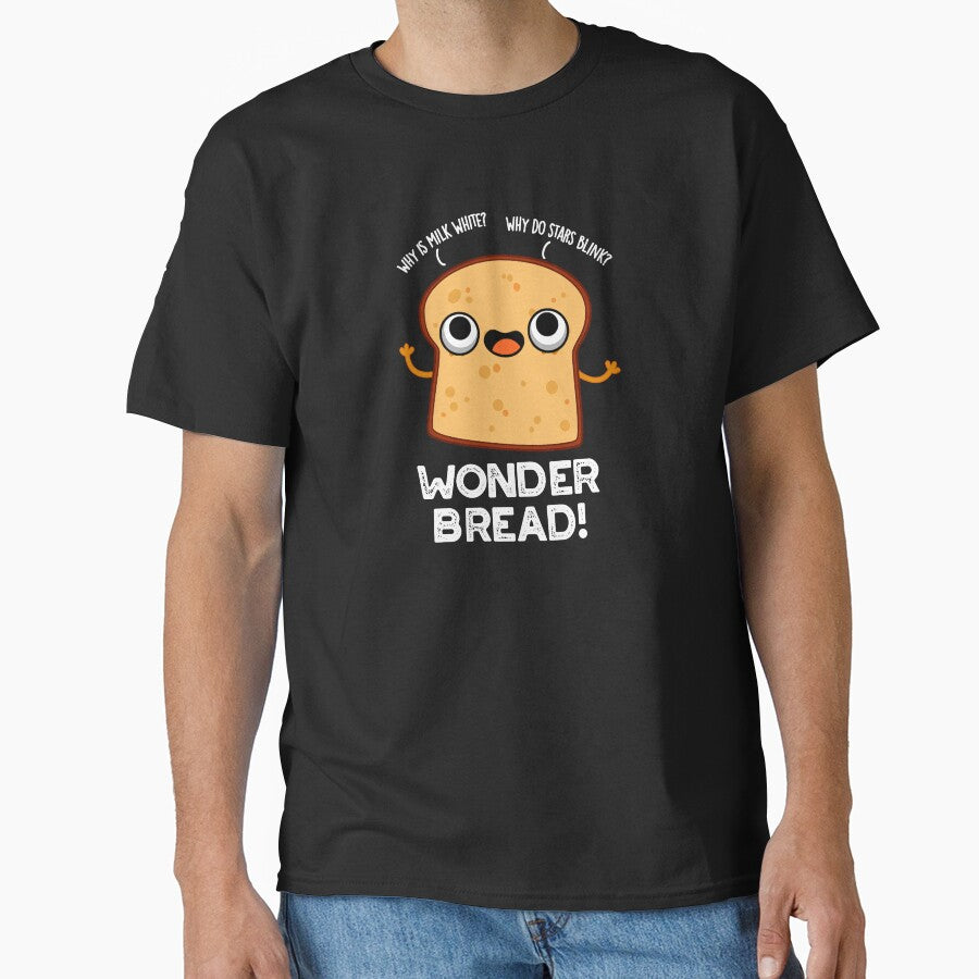 Wonder Bread Funny Food Pun (Dark BG) by punnybone