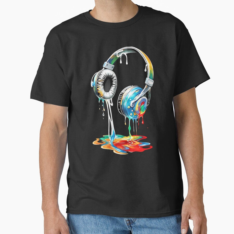 Colorful Dripping Headphones Music Art Design by margamPagenberg