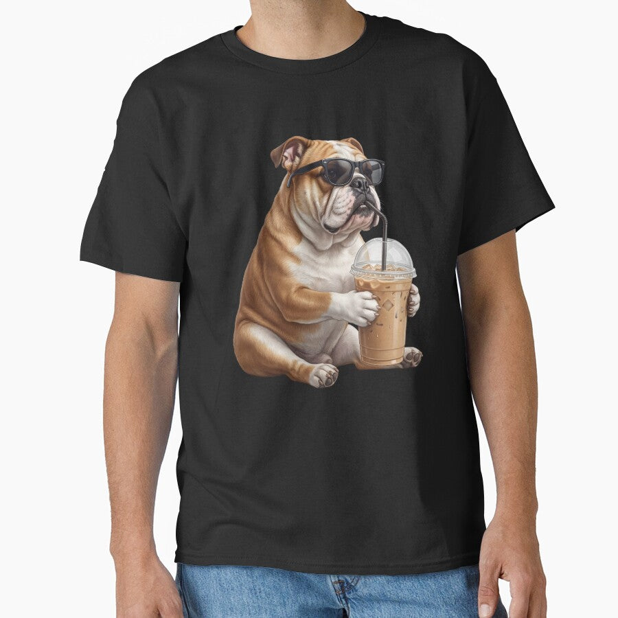 Funny Bulldog Drinking Iced Coffee Meme Dog Lover by TerryConnells