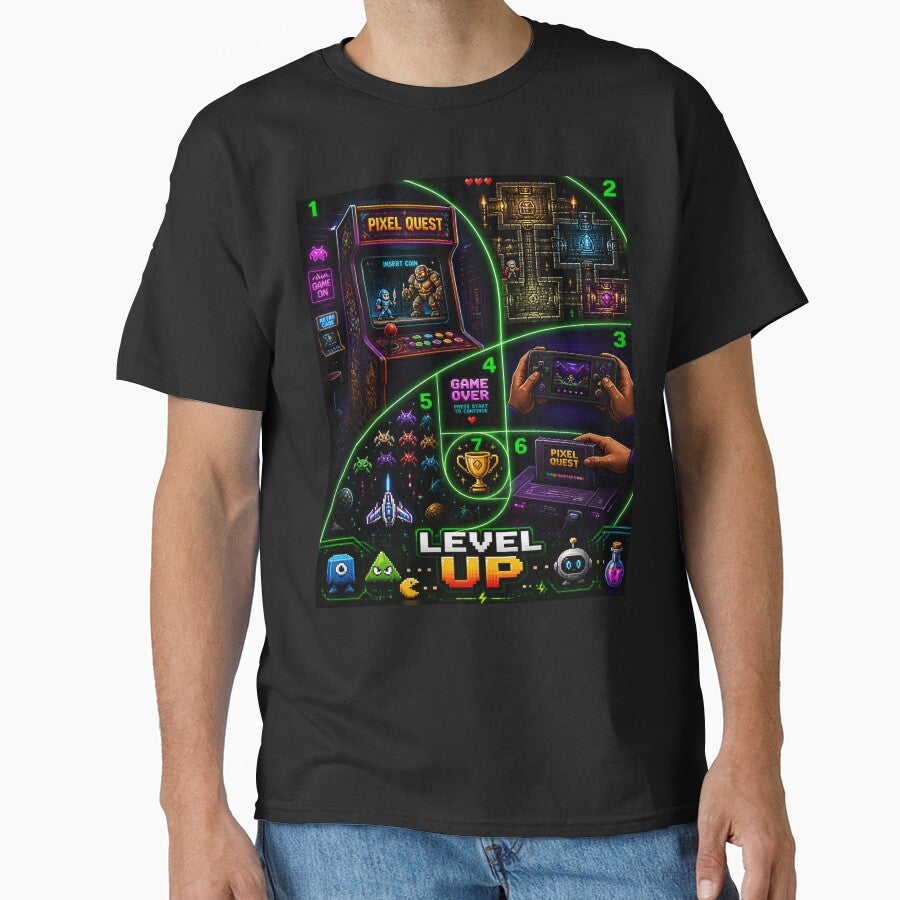 Level Up – Retro Pixel Gaming Collage Art by Shaw1Berry