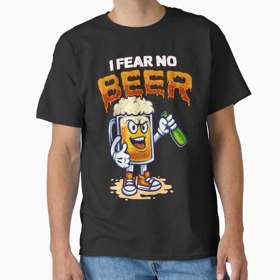 I Fear No Beer - Cartoon Beer by BeerTeesAndMore
