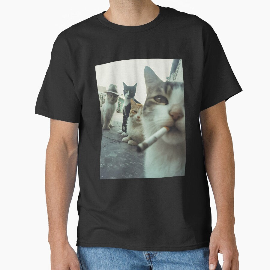 Cat Smoking Funny Gangster Cats by PixelRag