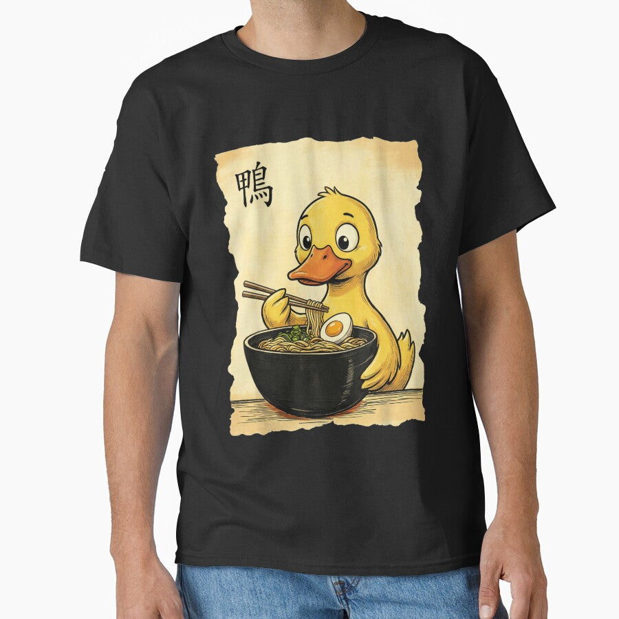 Cute Duck Eating Ramen Noodles - Kawaii Japanese Food Lover by Bongocomic