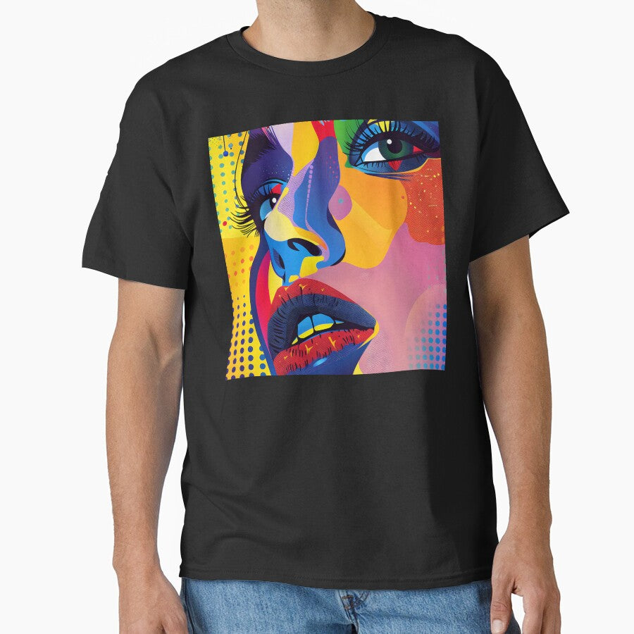 Pop Art Fantasy Female Face Vibrantly Colorful Design by DEC02