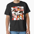 Grunge Bauhaus Modernism Geometric Red, White, Black Abstract by DEC02