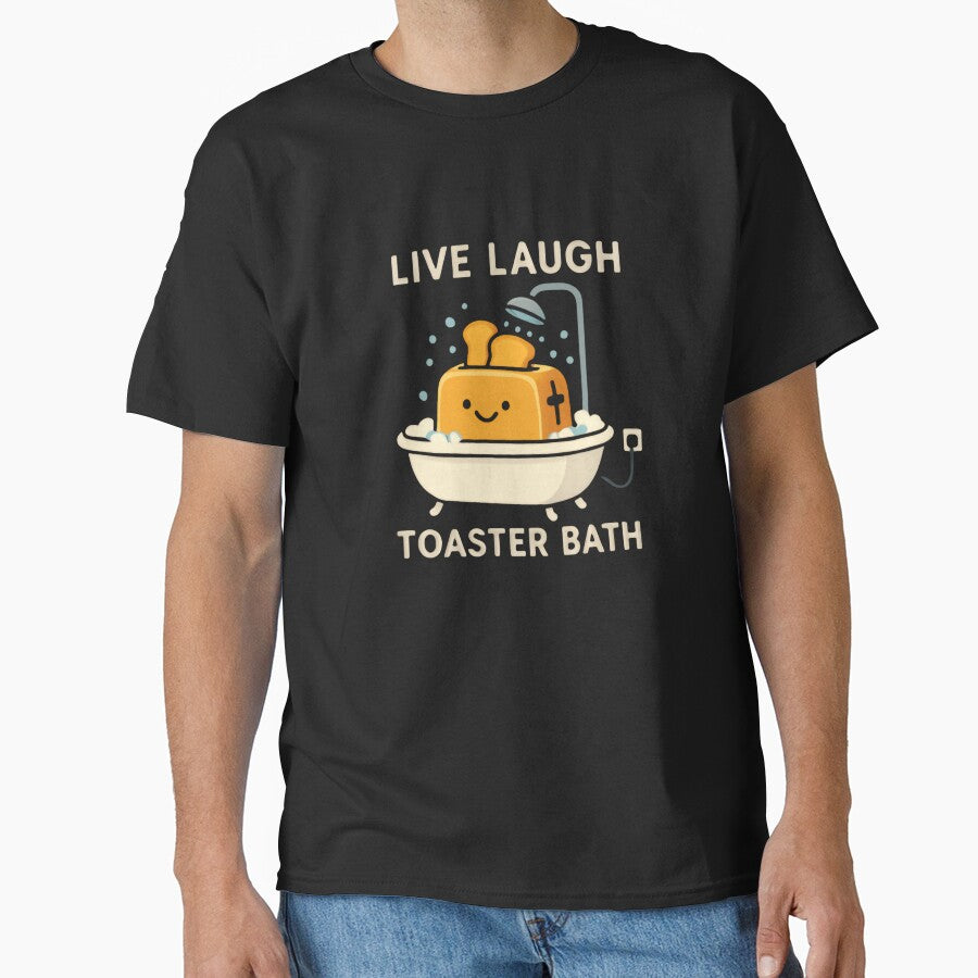 Live Laugh Toaster Bath Dark Humor Internet Meme by RetroMini2026