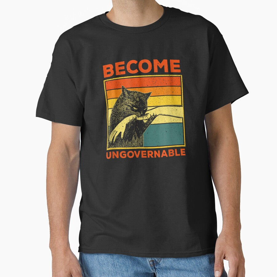 Become Ungovernable - Black Cat Biting Hand Funny by PetPanache