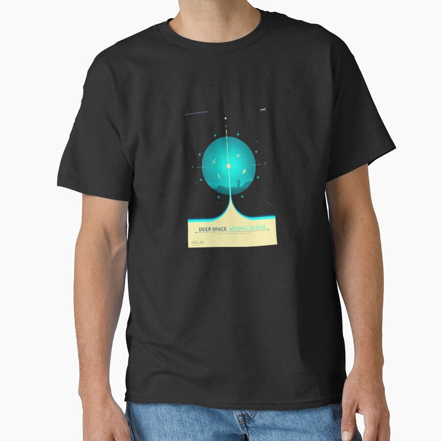 NASA Atomic Clock Mission Blue T-Shirt_8168702 by Kat Langworthy