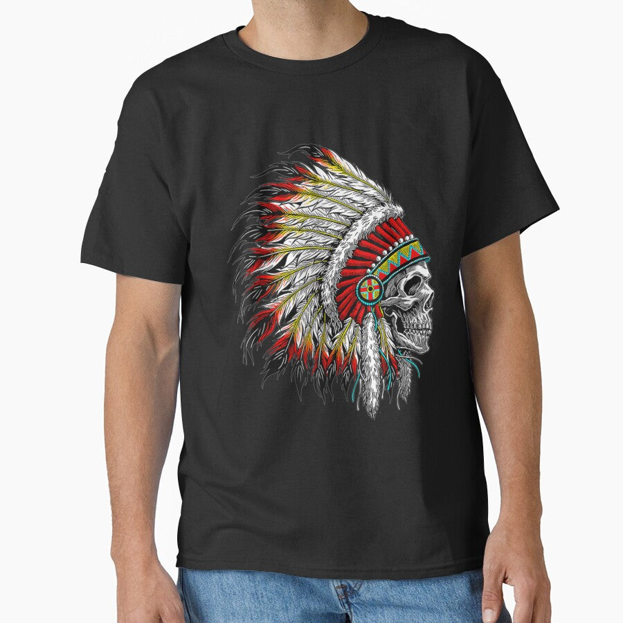 Native American Indian Chief Skull Motorcycle Headdress by MarkhamJudy