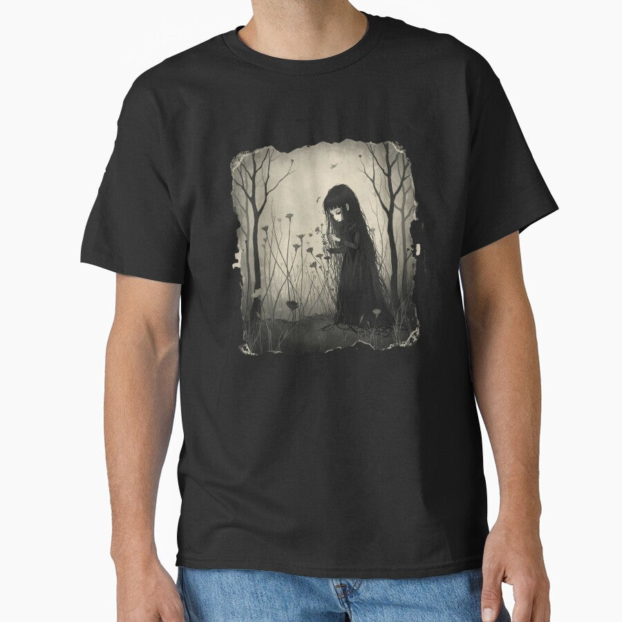 Goth girl in field by Tragedyshop