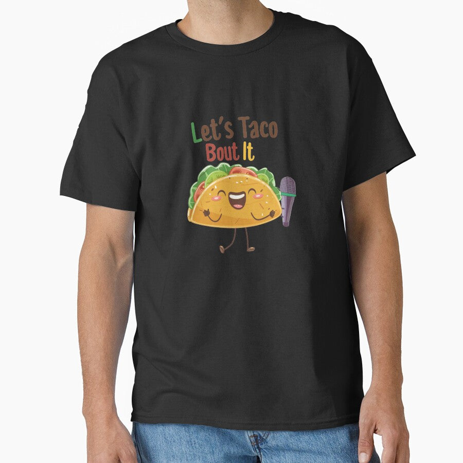 Let’s Taco Bout It – Funny Taco Cartoon Food Pun Illustration by sifashion26