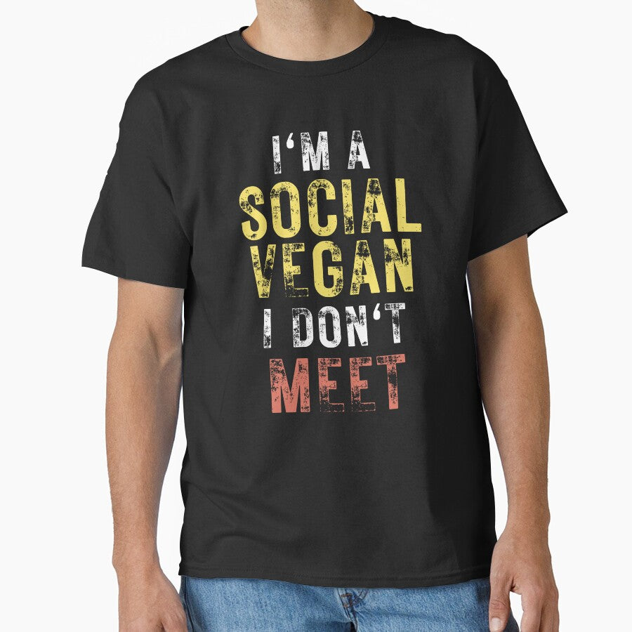 Funny Introvert "I'm a Social Vegan, I Don't Meet" by The Masked Designer