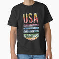 USA Emblem T-Shirt | Rainbow Color Design Tee by AllStarMerch