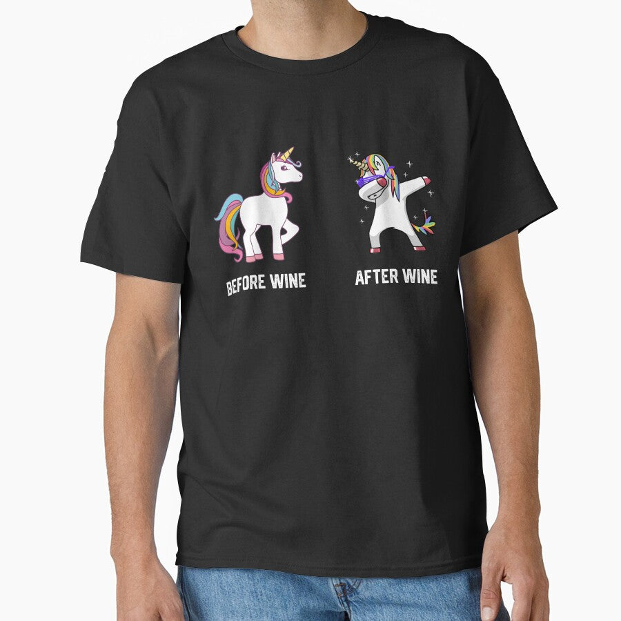 Funny Unicorn Before Wine After Wine T-shirts Gift by mrsmitful