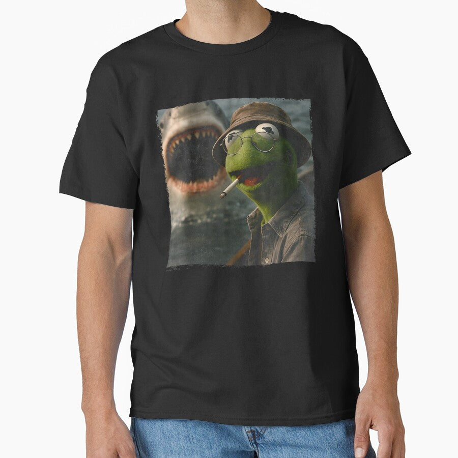 Kermit The Frog Smoking In Boat Jaws Shark Horror Movie Parody by River Silva