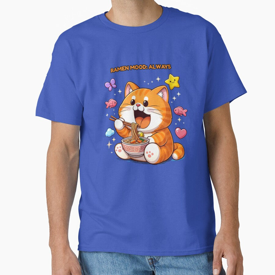 Ramen Mood: Always – Cute Cat Eating Ramen Kawaii Food Lover Design by The-Mood-Lab