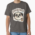 Socially Tired Cute Dog Coffee Design | Introvert Humor Puppy | Funny Anti Social Aesthetic by sumodesign