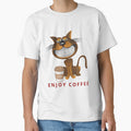 i love cats and coffee T-shirt ENJOY COFFEE by CHIQUESTAR