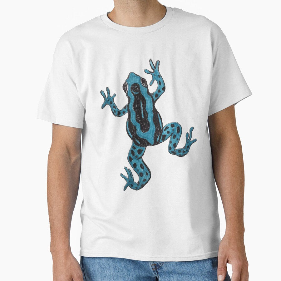 blue frog drawing by Maddy Designs