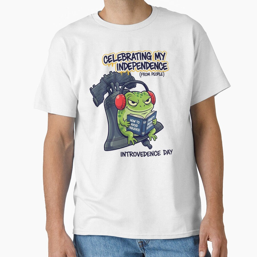 Introverted Independence Day Funny Frog by  Existential