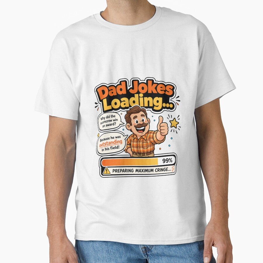 Dad Jokes Loading Funny Father's Day Dad Humor Design by KP Creative Co