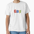 Fun Ebay Logo GAY Lesbian Pride Rainbow Queer LGBTQ Novelty Happy Humor by Space Ghettos
