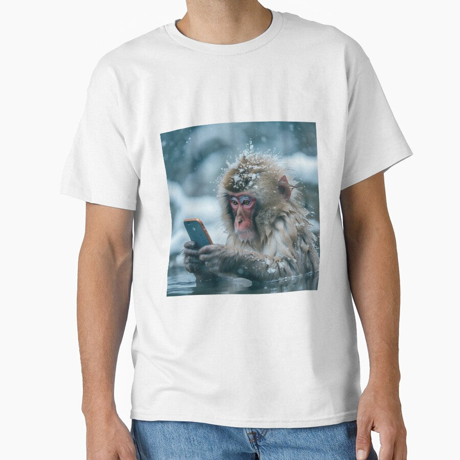 Snow monkey meme, mobile phone addiction by sereneprint