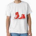 Red High-Top Canvas Sneakers by Sfumata Illustration