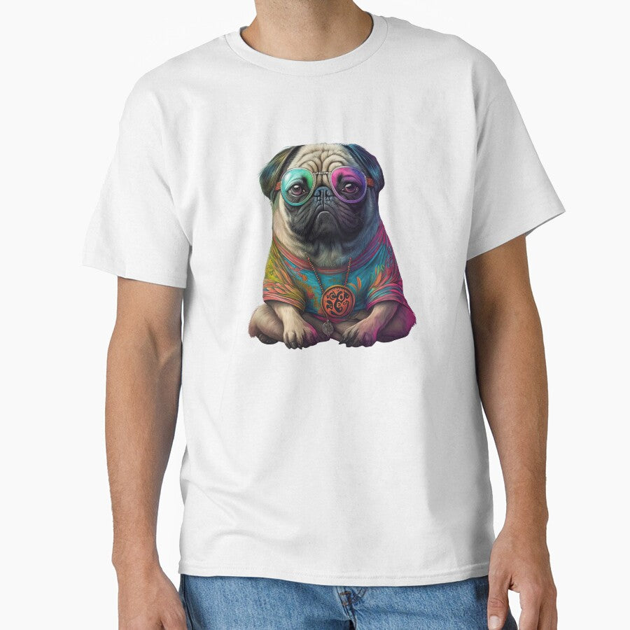Funny pug hippie by AnimalArtPhotos