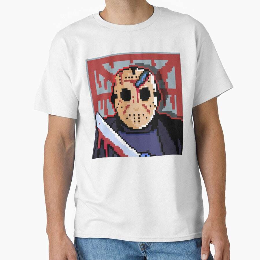 Friday The 13th 'Jason Vorhees' With Blade Pixel Art Portrait by Breadbin Art