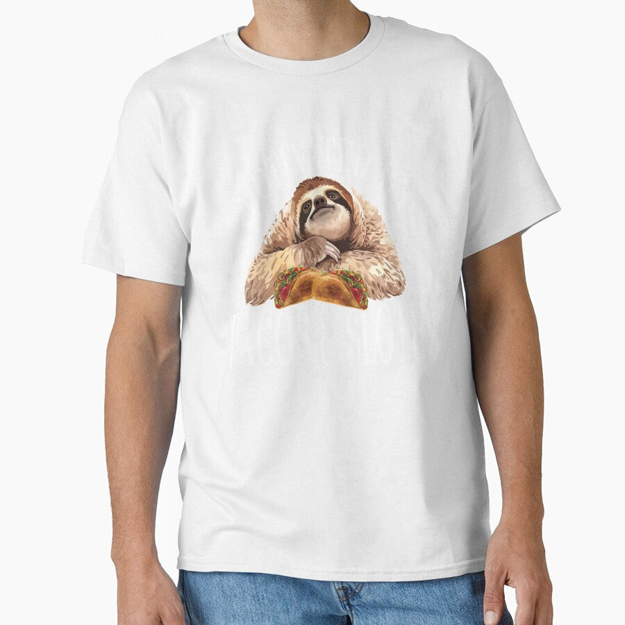 Motivated By Tacos And Sloths Taco Tshirt Funny Sloth T-Shirt by DSWShirts