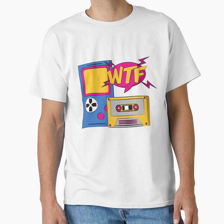 Pop Art  Retro Video Game, Cassette Tape and WTF Speech Bubble by BitsndPieces