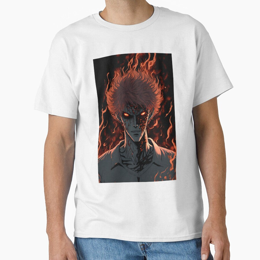 Anime Demon Student with Fire hair by Bubblebuk
