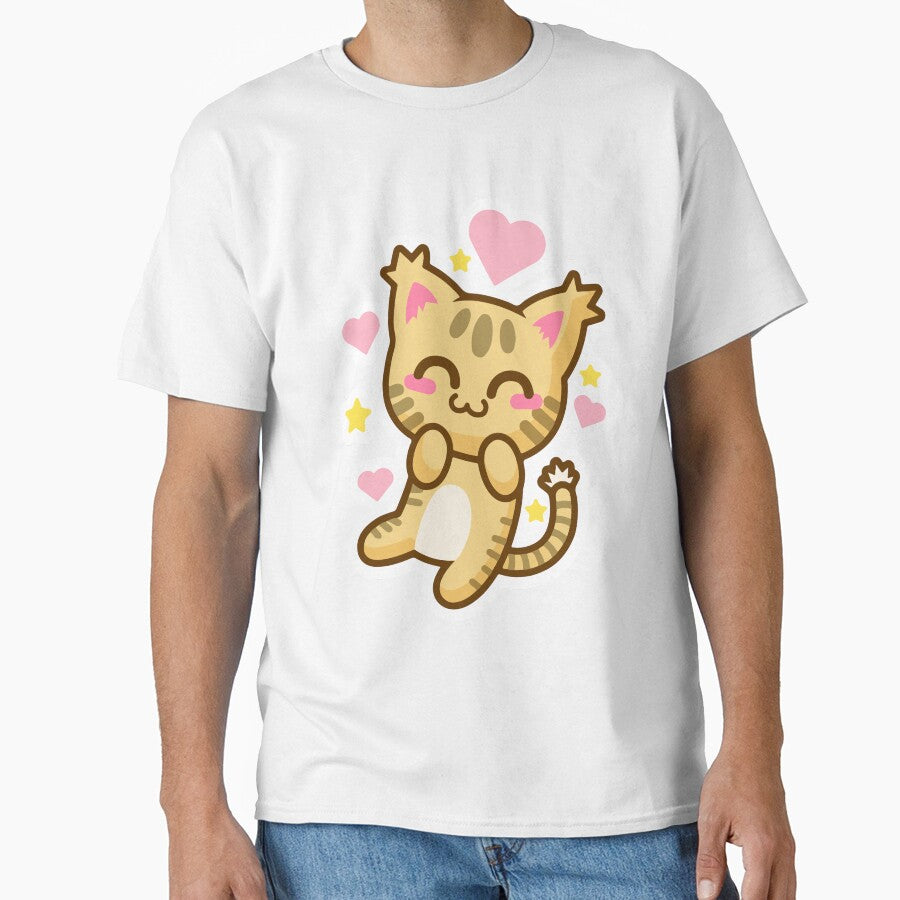 Cute Happy Kitty Cat T-Shirt by AllStarMerch