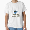 Coffee Makes Me Human Again Sticker Blue by Marianna's Meraki