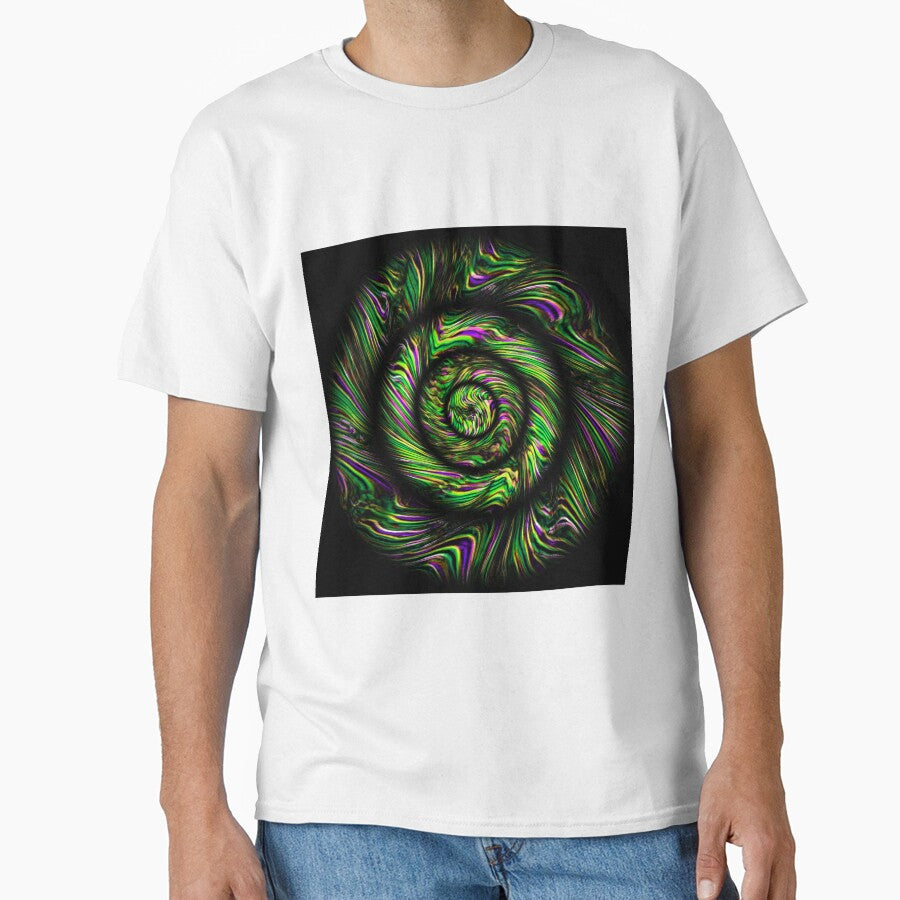 green and purple concentric circular zigzag wave patterns by mister-john