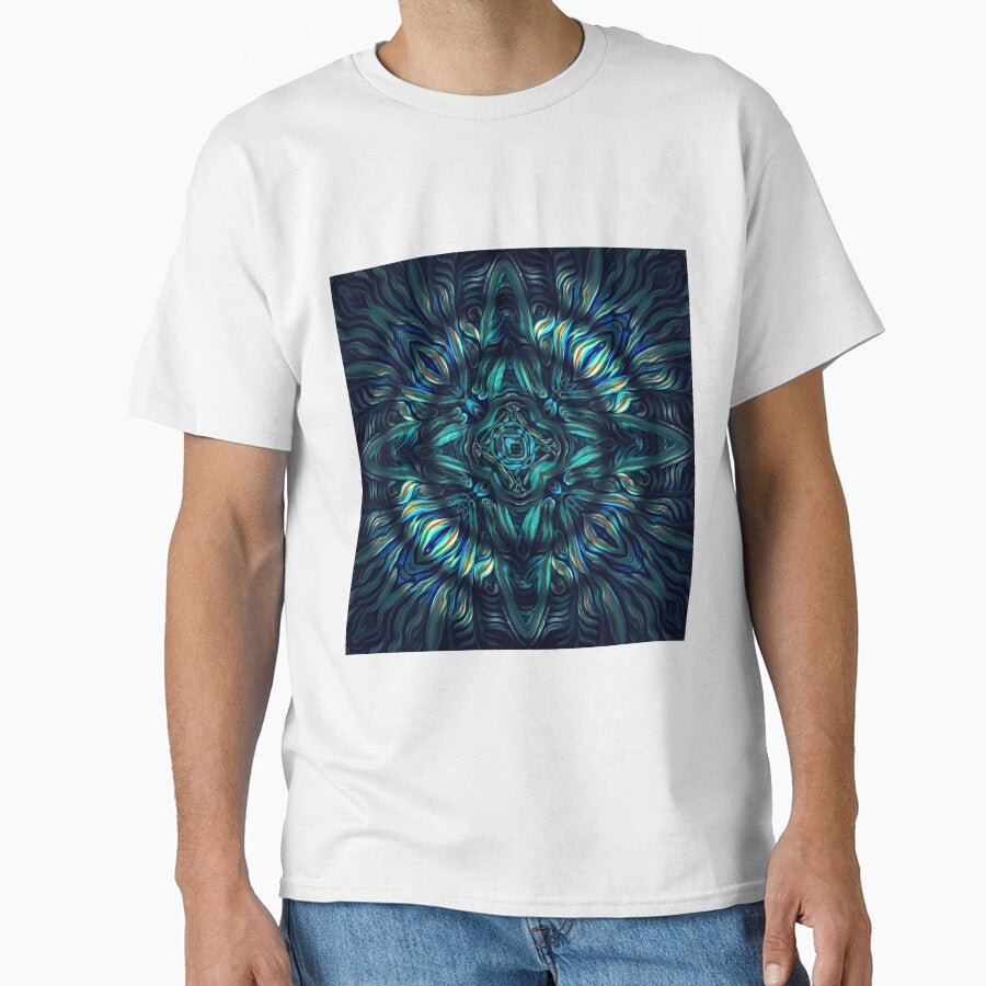 cross shaped blue and green concentric circular zigzag wave patterns by mister-john