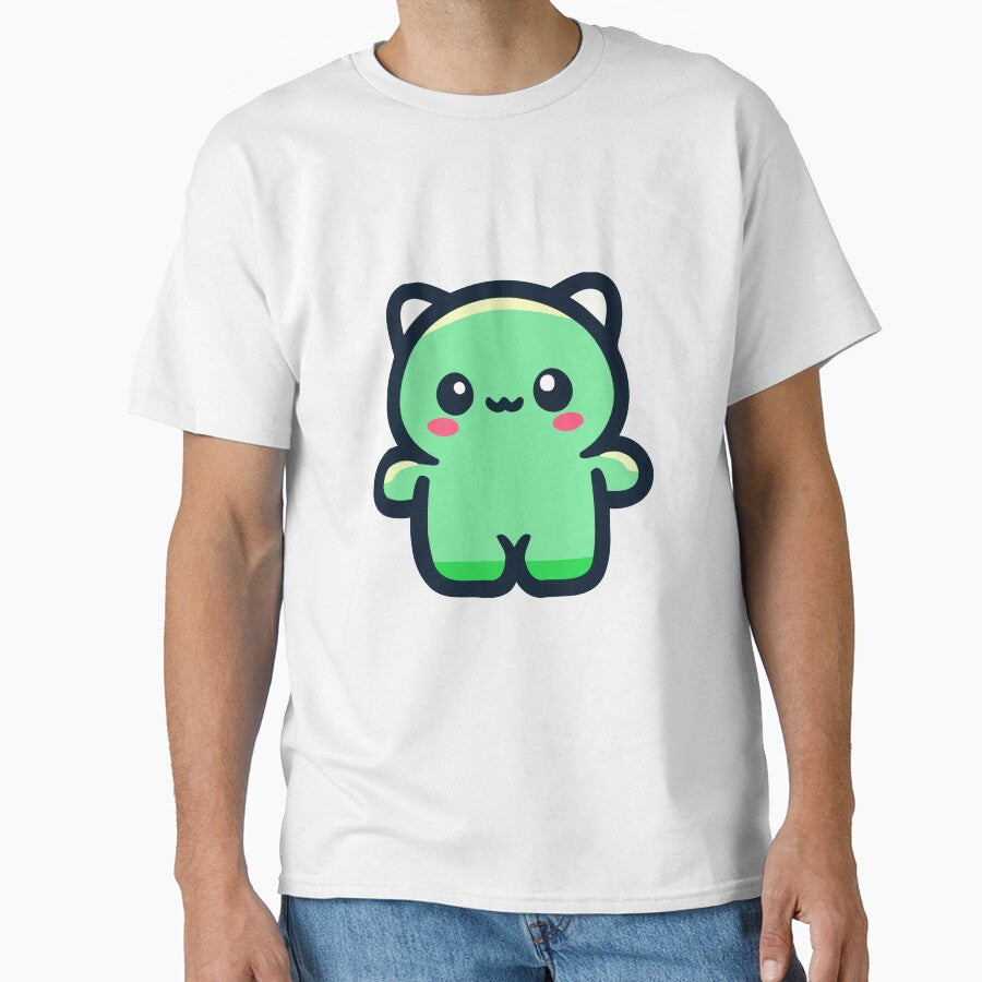 Cute Kawaii Green Cat - Adorable Animal by Akioos