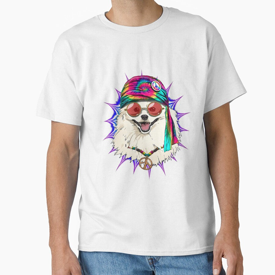 Tie Dye Hippie American Eskimo Hippiness Peace Love Dog 663 by AmelinKnowles