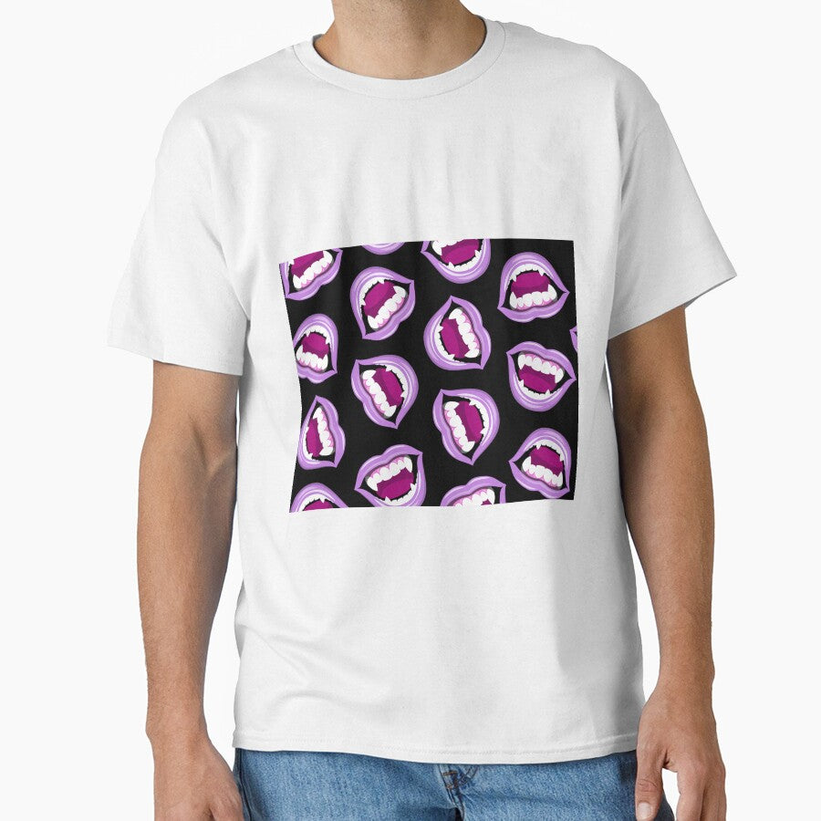 vampire teeth - purple on black by littlearrow