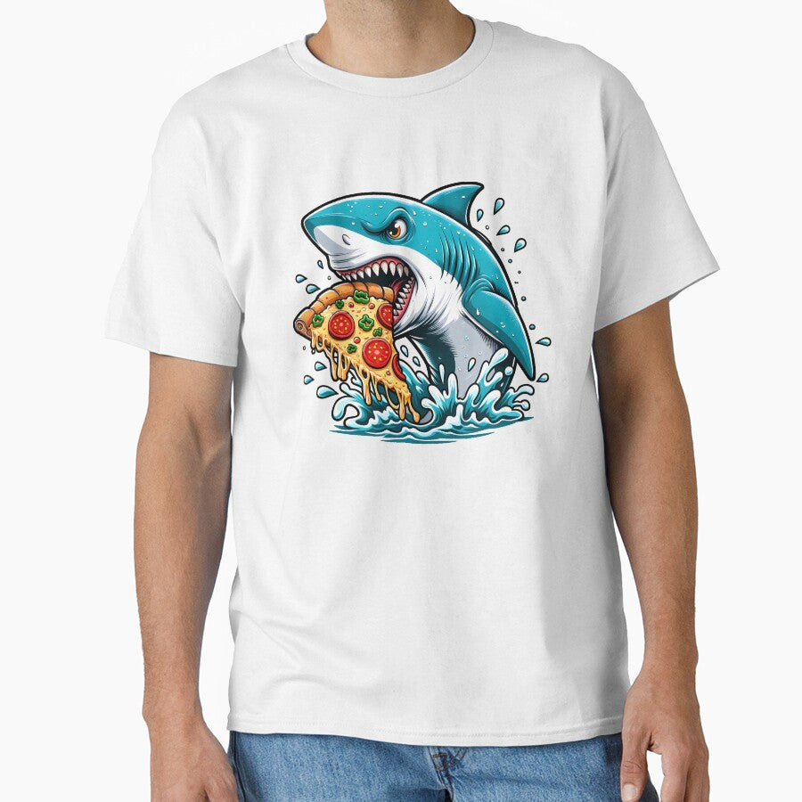 Shark Eating Pizza, Funny Pizza Lover by Logiamerch