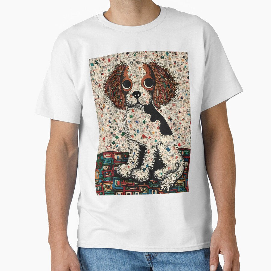 Colorful Cavalier King Charles Spaniel Dog with Large Eyes by lautir